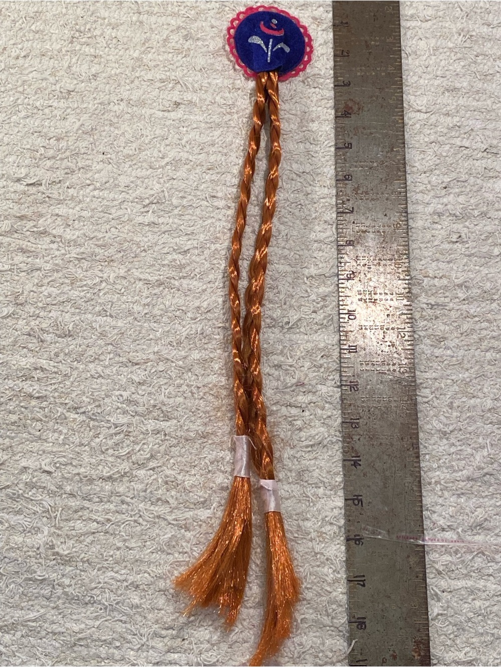 Kids Halloween Costume Metallic Orange Braided Hair Extension